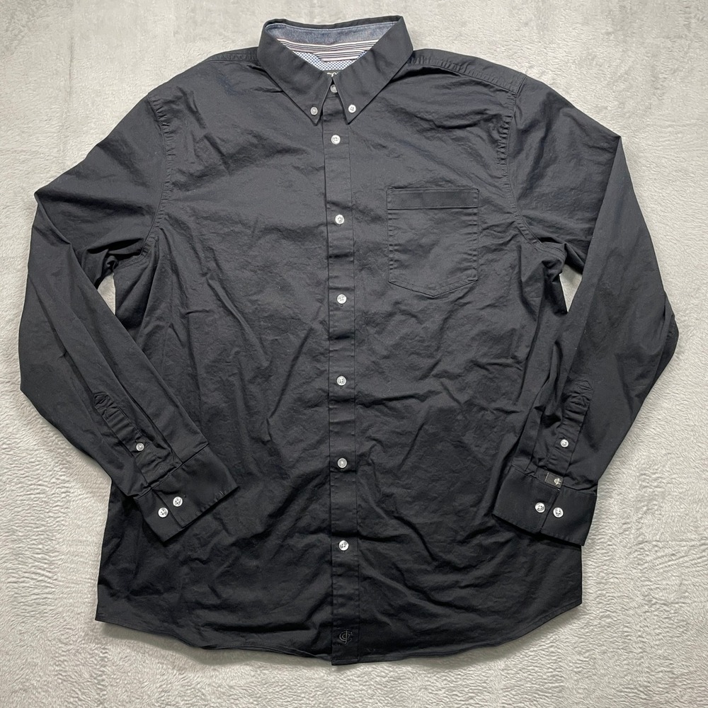 Cody James Button Down Shirt Mens Medium Black Long Sleeve Stretch Core Regular